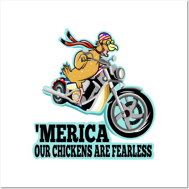 'Merica Chicken Motorcycle Wall Art by mailboxdisco